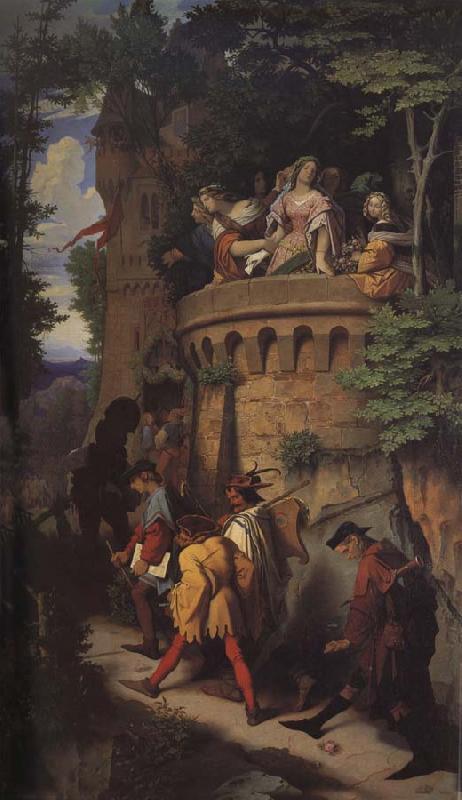 Moritz von Schwind The Rose,or The Artist-s Journey oil painting image